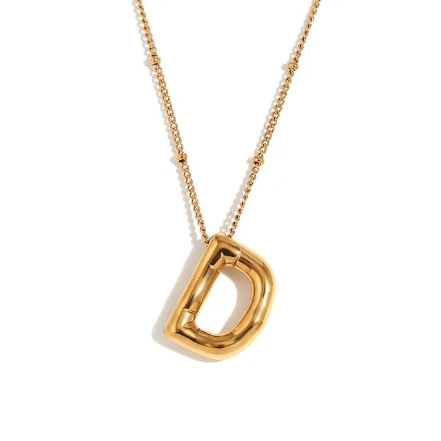 Pre Order:  Alphabet Pendant Plated Necklace