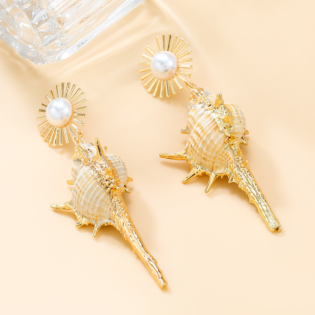 Pre Order:  Exaggerated Shell Pearl Earrings