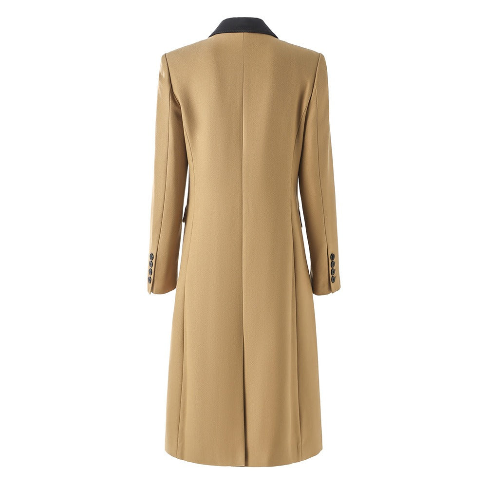 Pre Order:  Classic Double Breasted Wool Twill Long Coat