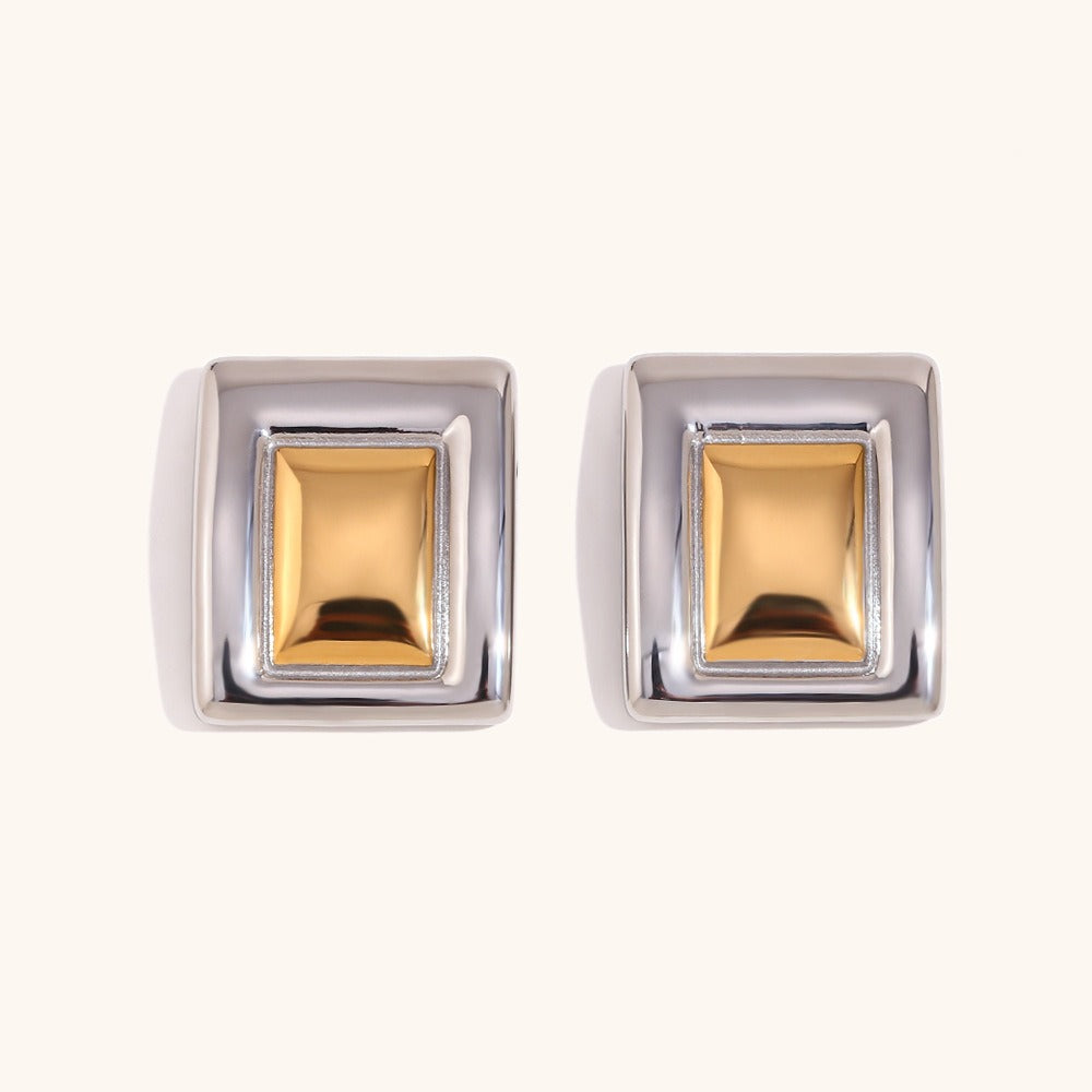 Pre Order:  Exaggerated Geometric Rectangular Block Earrings