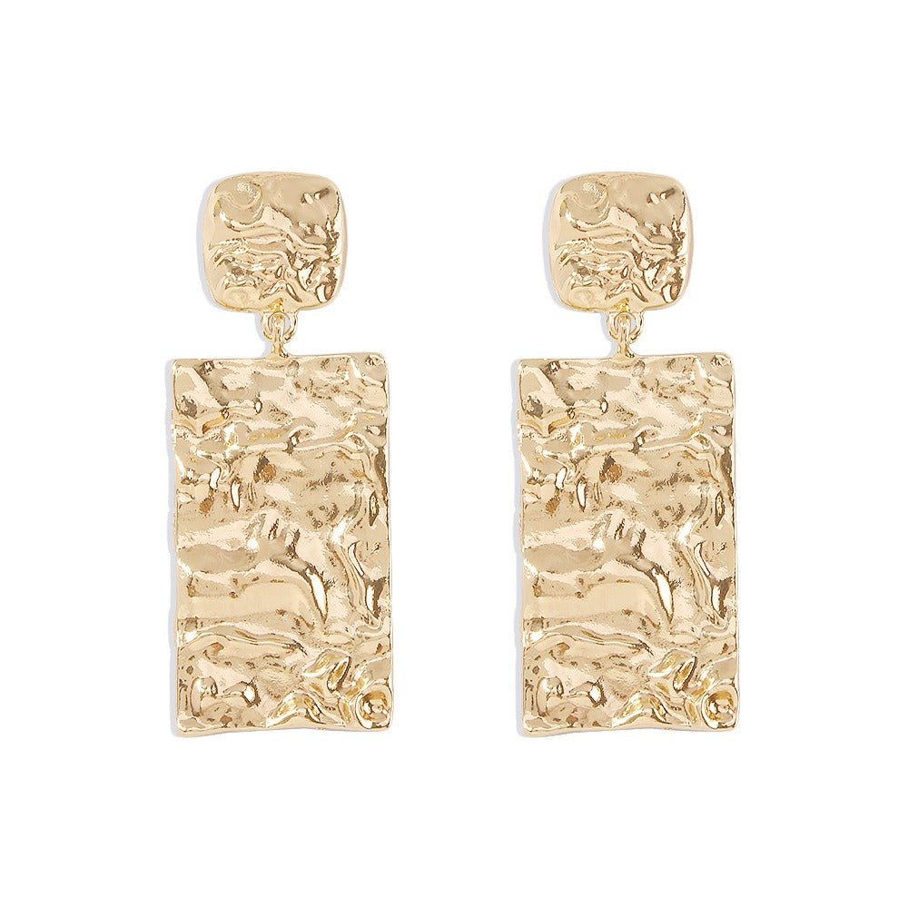 Pre Order:  Geometric Retro Creative Alloy Pleated Earrings