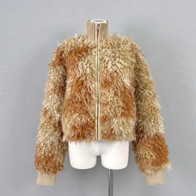 Pre Order:  Furry Zip-Up Loose Jacket