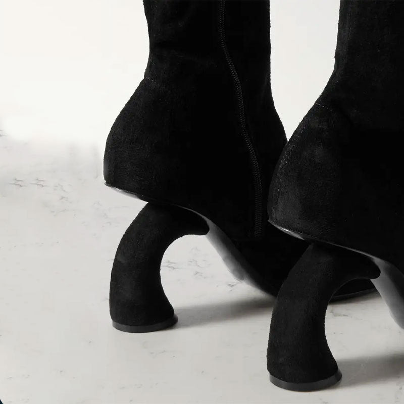 Sculptured Heel Ankle Boots