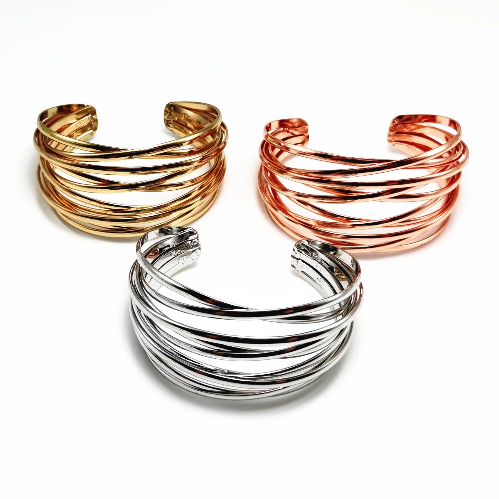 Pre Order:  Round Chain Charms Cuff Bracelet