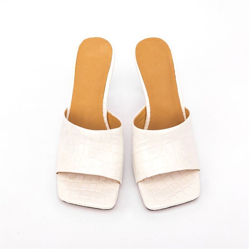 Pre Order:  Croc Square Toe Mule Sandals