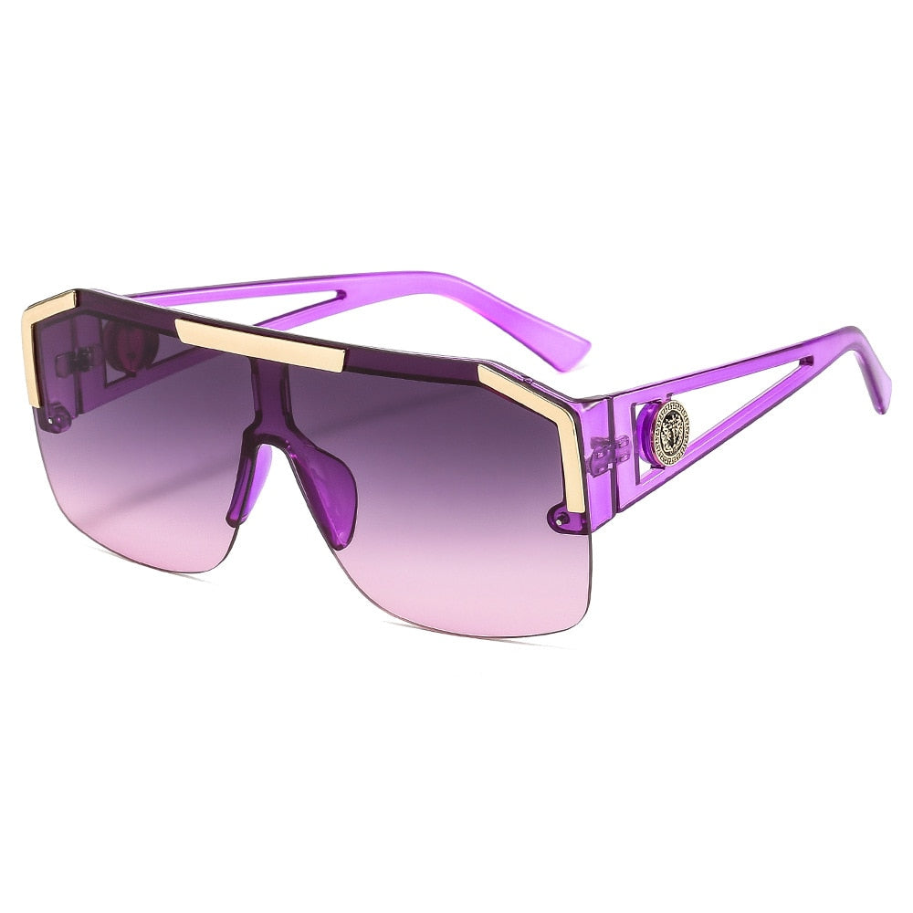 Pre Order:  Oversized Square Semi-Rimless Sunglasses