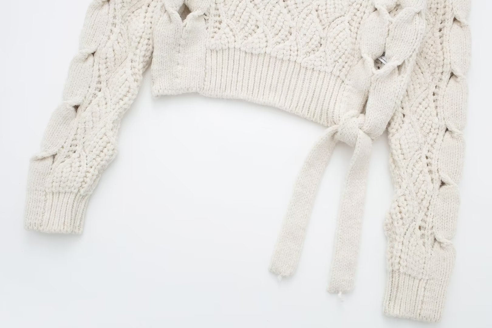 Pre Order:  Side Tie Cable Knit Sweater