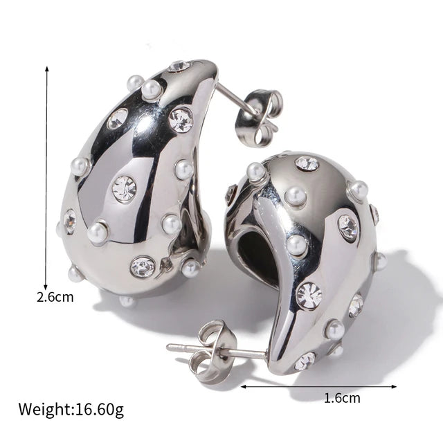 Pre Order:  Waterdrop Rhinestones Stud Earrings