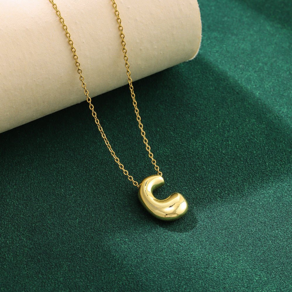 Pre Order:  Bubble 26 English Letter Pendant Necklace