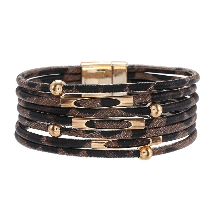 Pre Order:  Leopard Print Loops Magnetic Bracelet