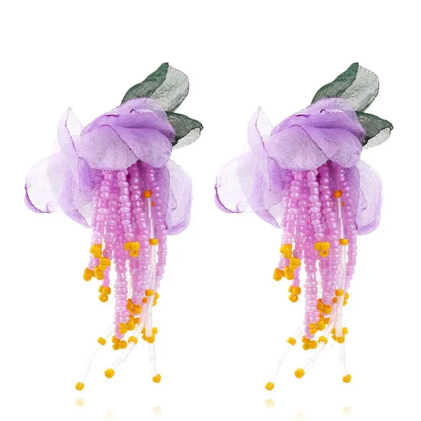 Pre Order:  Bohemian Flower Beaded Drop Earrings