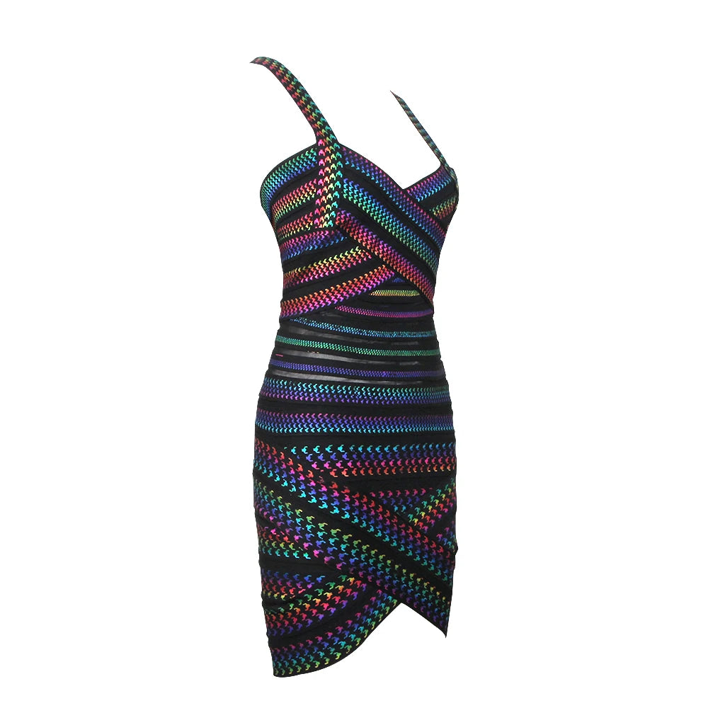 Pre Order:  Iridescent Cross-Strap Mini Dress