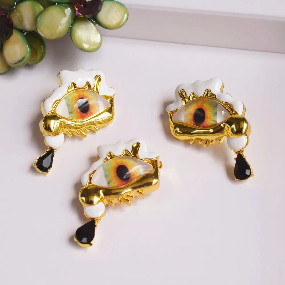 Pre Order:  Alloy Resin Eyes Charms Earrings + Ring + Brooch