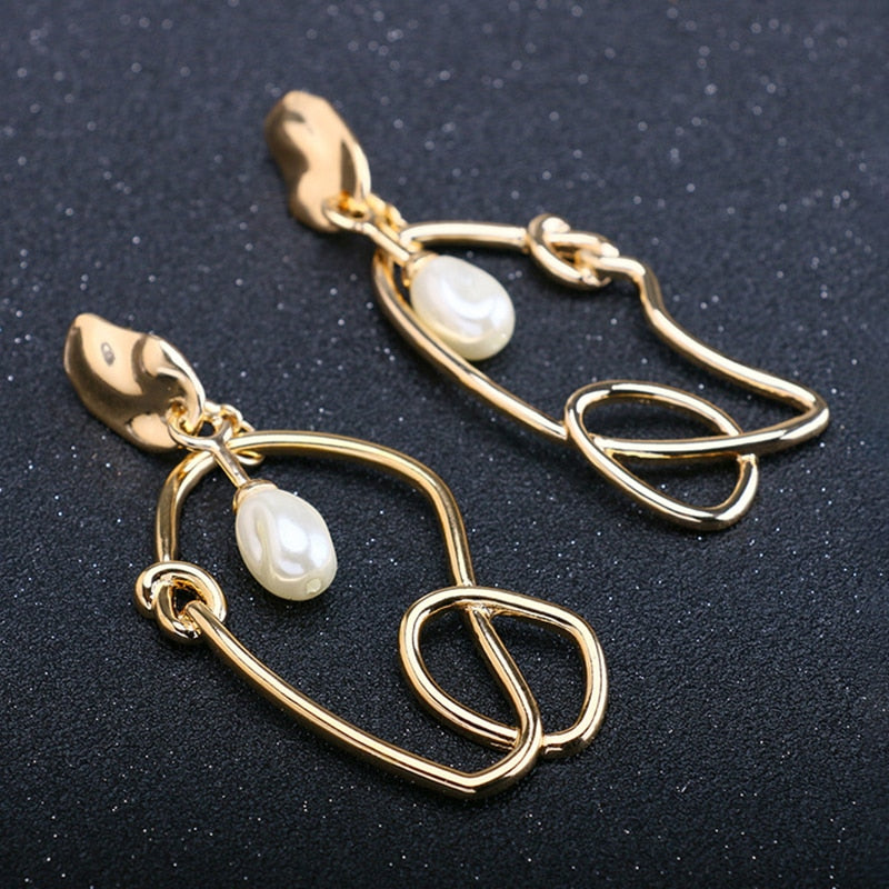 Pre Order:  Dangling Faux Pearls Drop Earrings