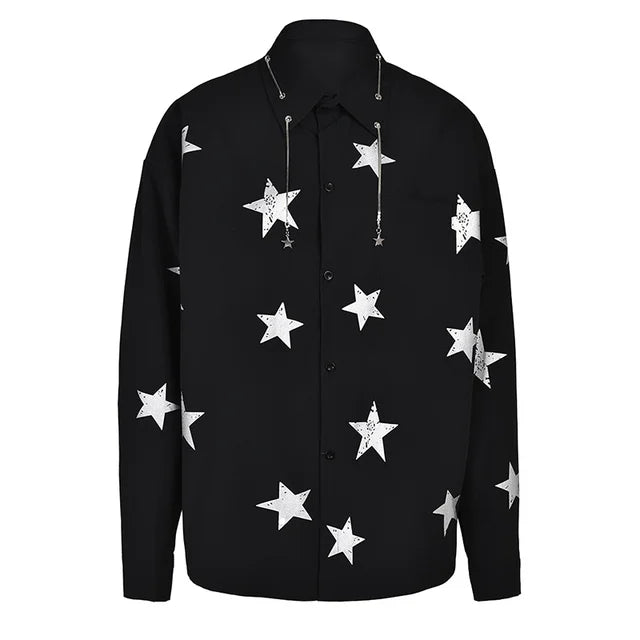 Ritzy Stars Chain Collar Shirt