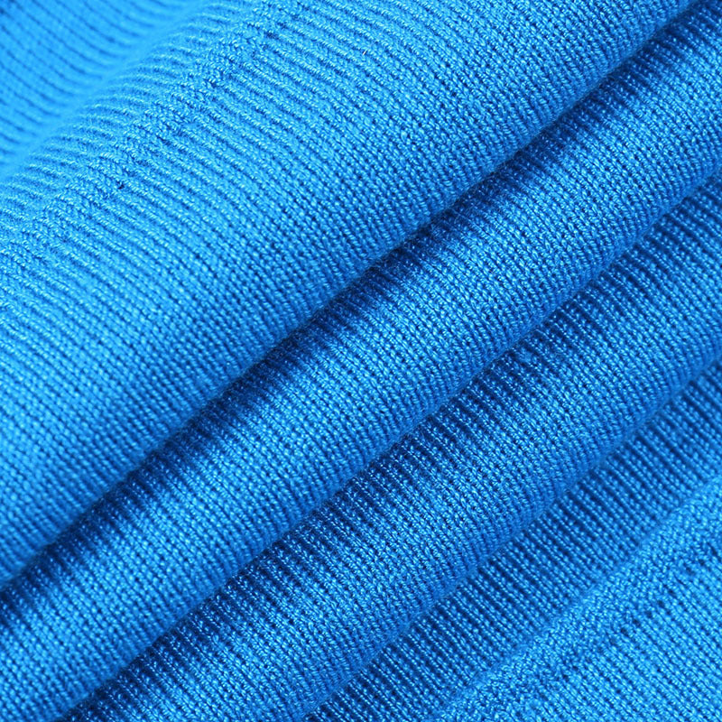 Blue Knitted Sleeveless Midi Dress