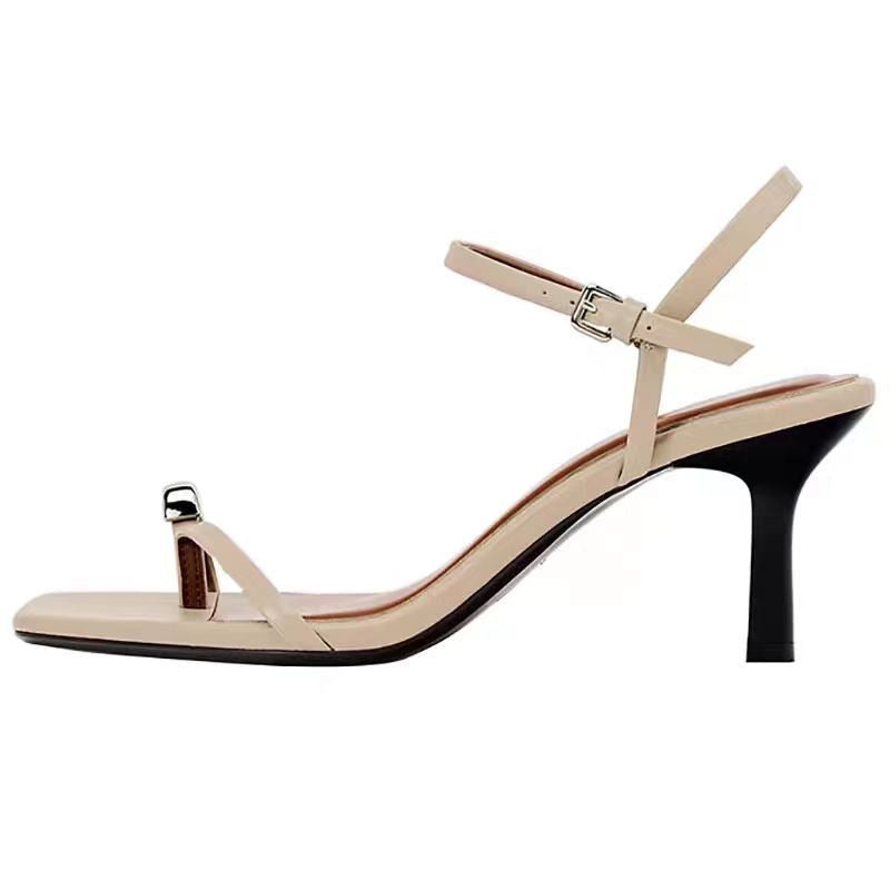 Pre Order:  Square Toe Stiletto Heel Thin Strap Sandals