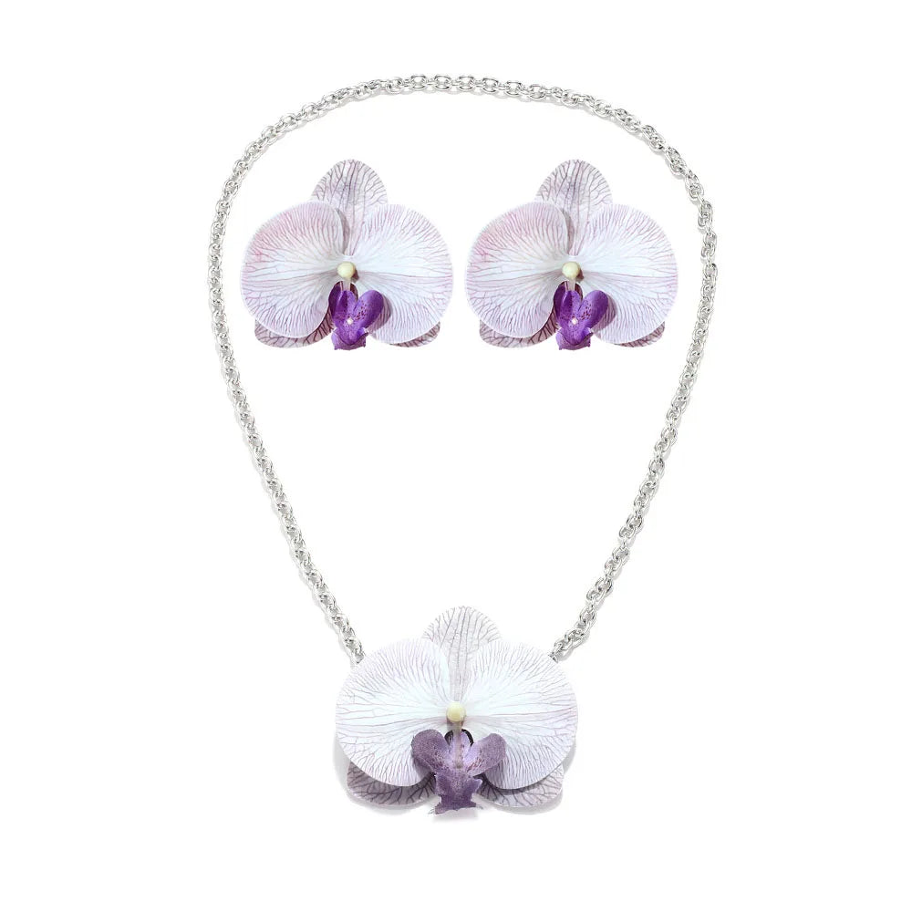 Pre Order: Flower Pendant Necklace + Earrings Set