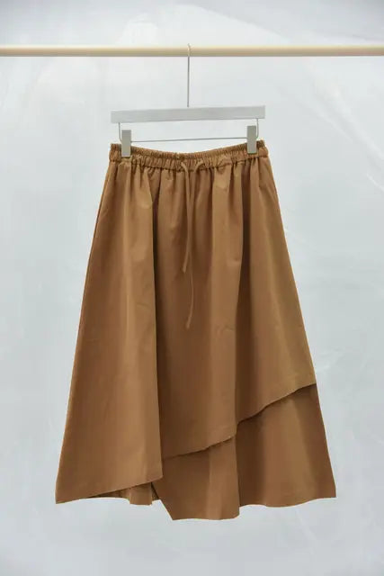 High Elastic Waist Irregular Layers A-Line Skirt