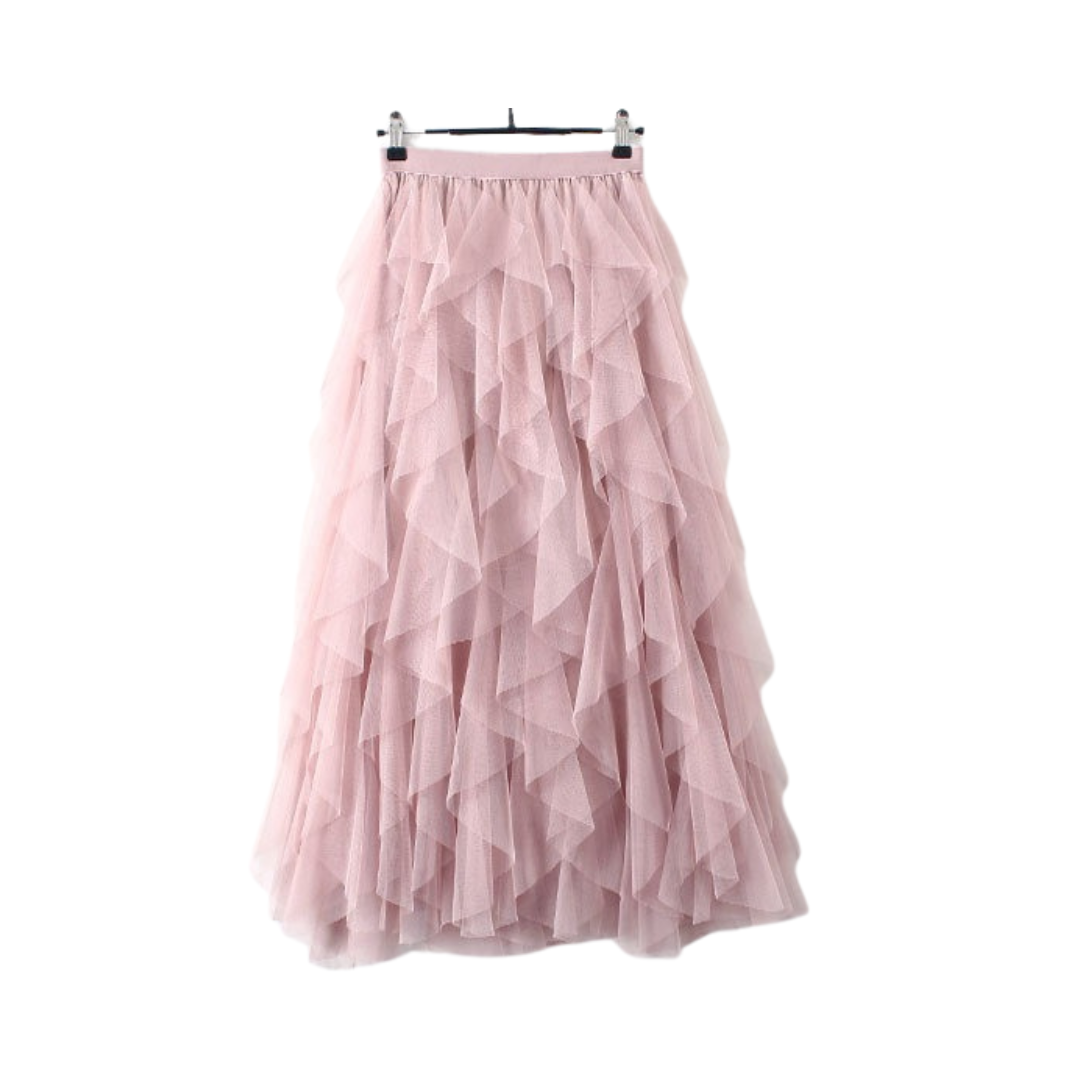 Pre Order:  Ruffled Mesh High Waist Skirt