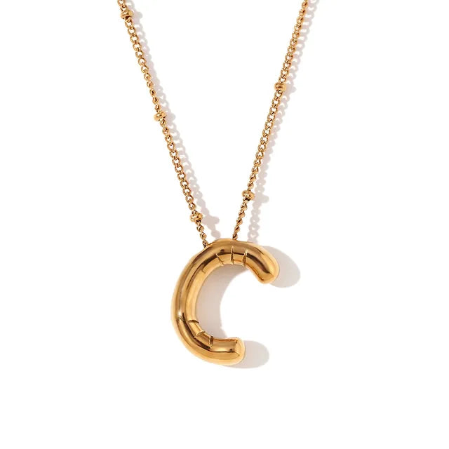 Pre Order:  Alphabet Pendant Plated Necklace