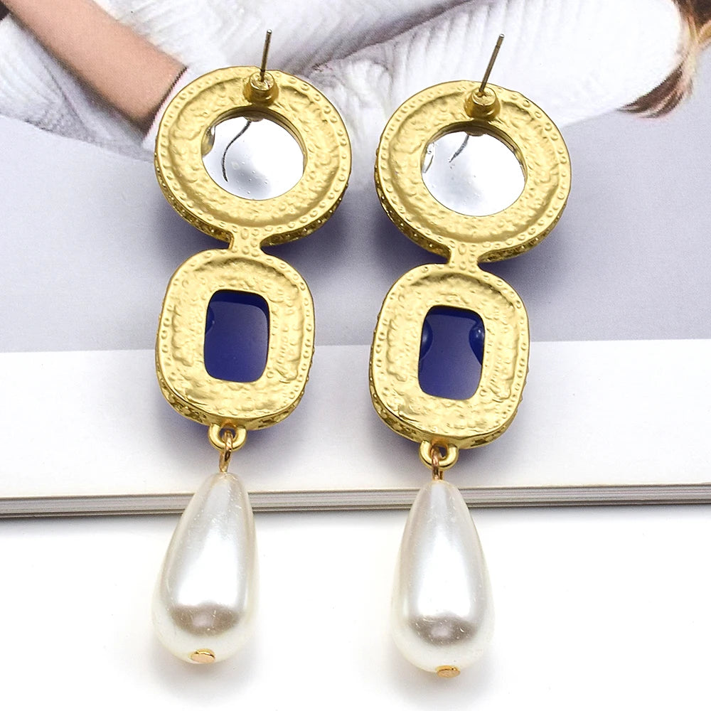 Pre Order:  Colored Resin Faux Pearl Earrings