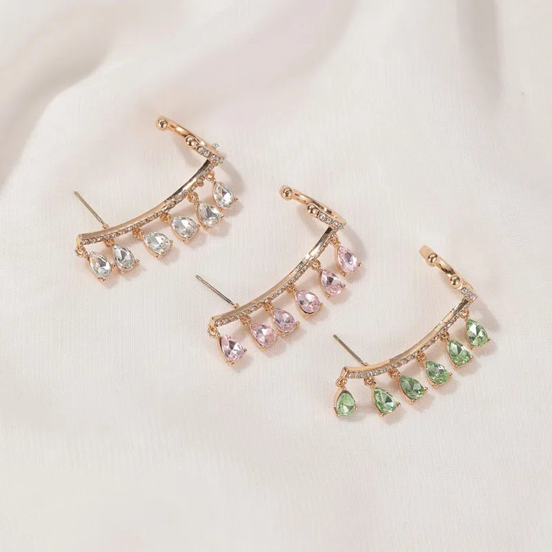 Pre Order:  One Piece Crystal Inlay Stud Earring