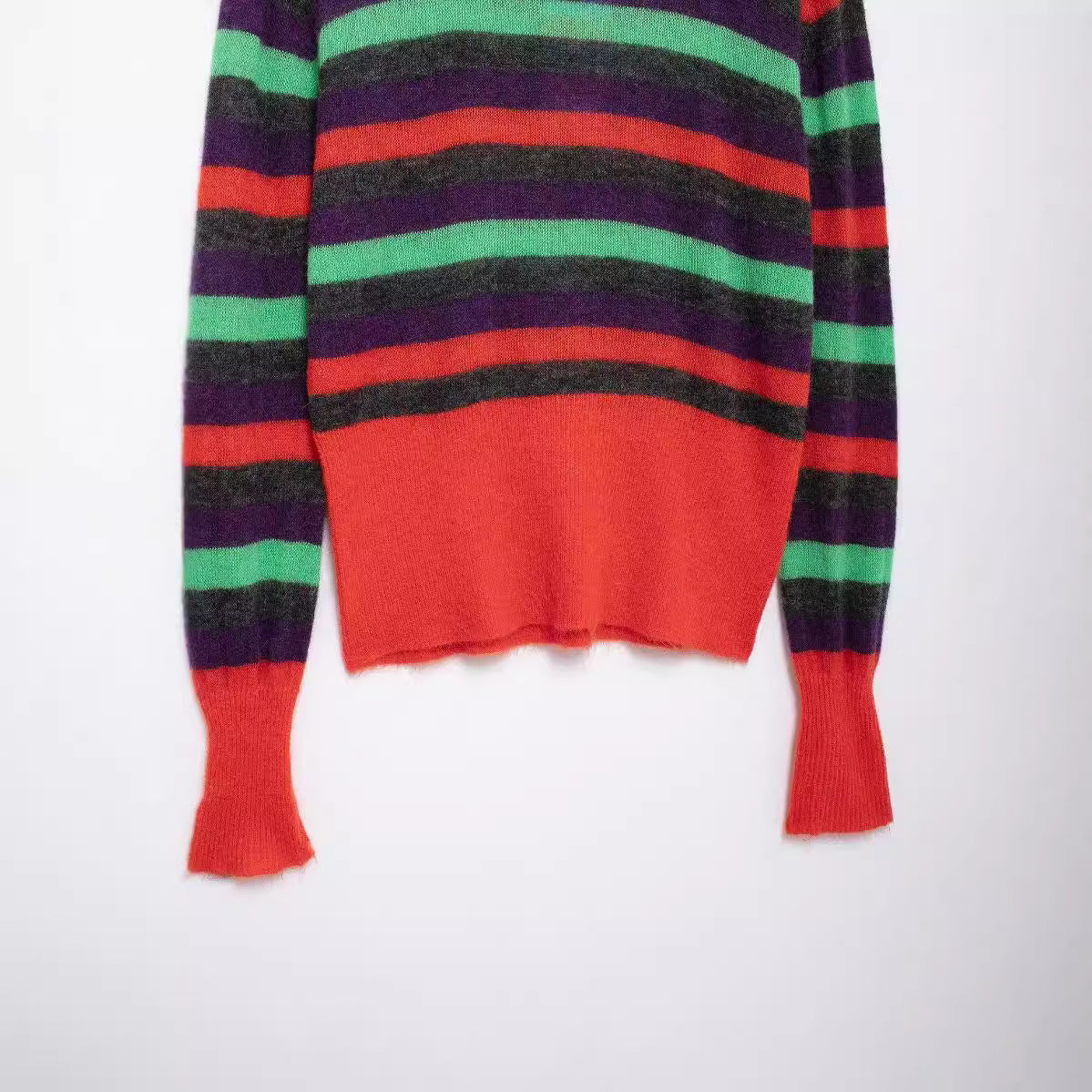 Pre Order: Striped Long Sleeved Loose Knit Sweater