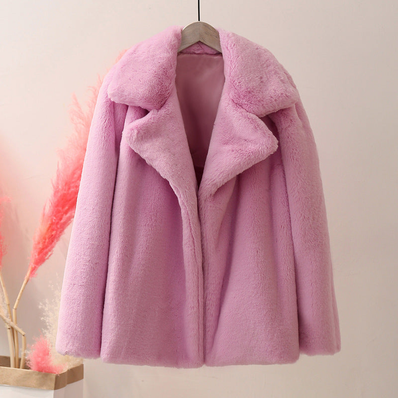 Pre Order: Casual Loose Faux Fur Plush Coat