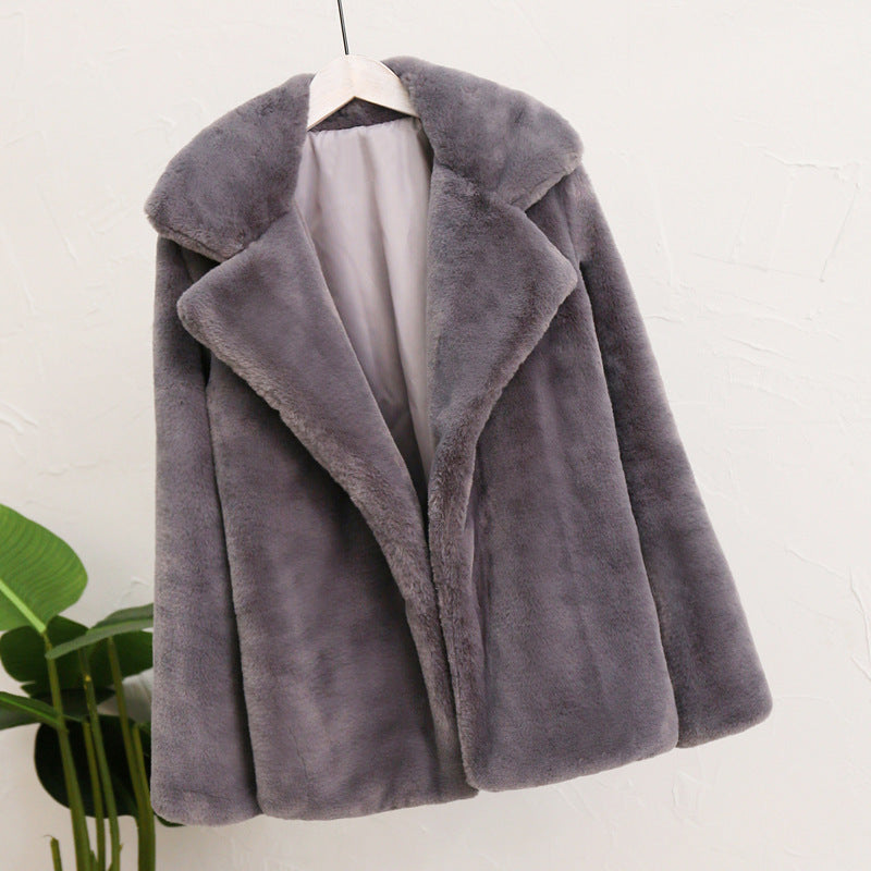 Pre Order: Casual Loose Faux Fur Plush Coat