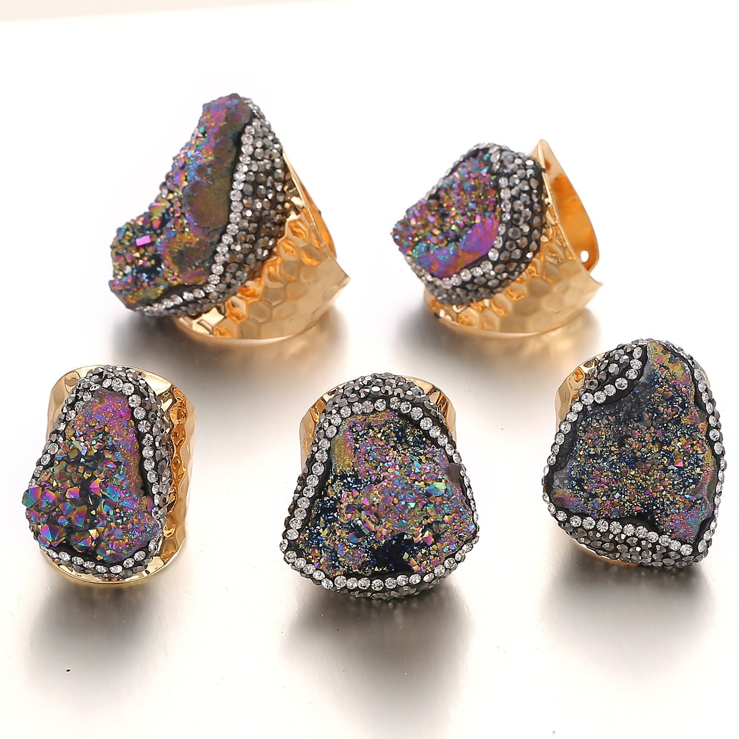 Pre Order:  Crystal Clusters Adjustable Ring