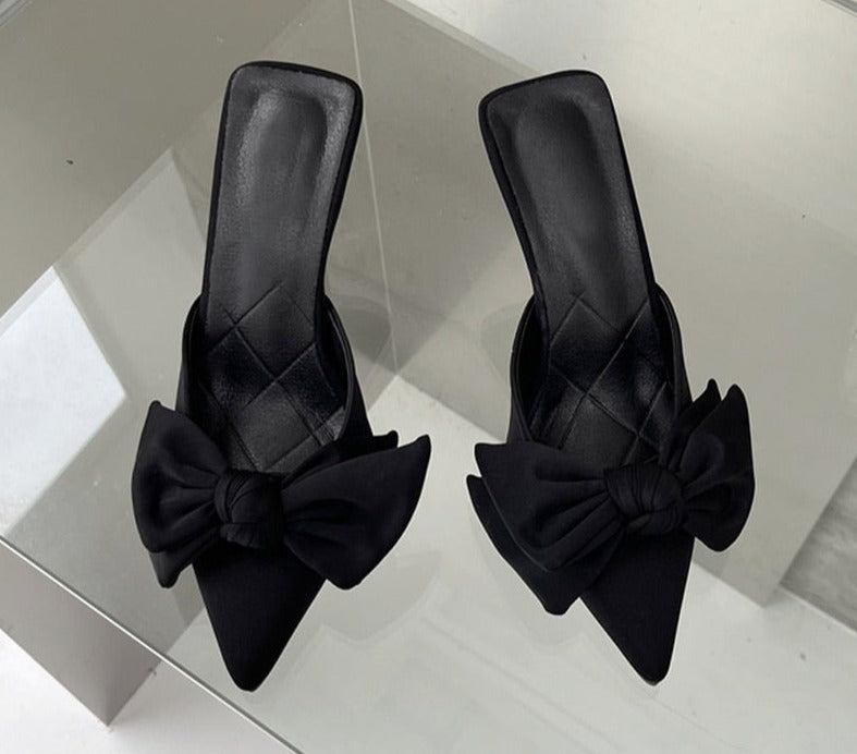 Pre Order:  Butterfly Knot Pointed Toe Mules