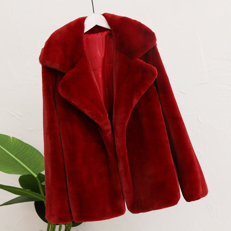 Pre Order: Casual Loose Faux Fur Plush Coat