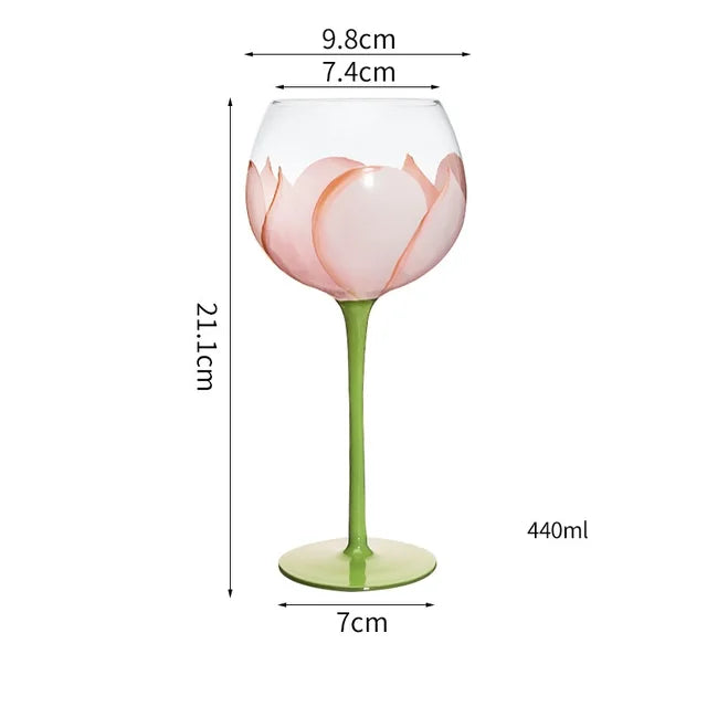 Pre Order:  Flower Hand Painted Wine Glass