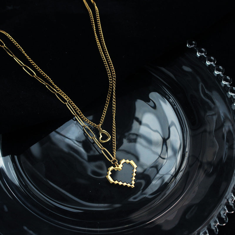 Pre Order:  Dot Matrix Heart Pendant Necklace