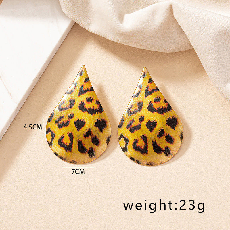 Pre Order:  Yellow Leopard Waterdrop Stud Earrings