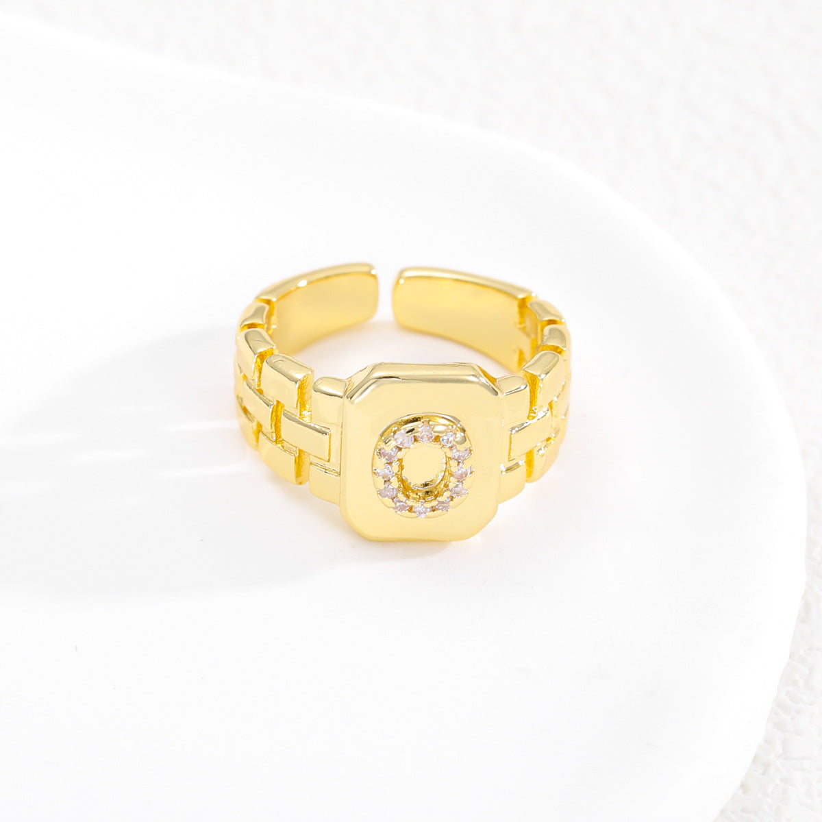 Pre Order:  Letter Series Strap Design Open Ring