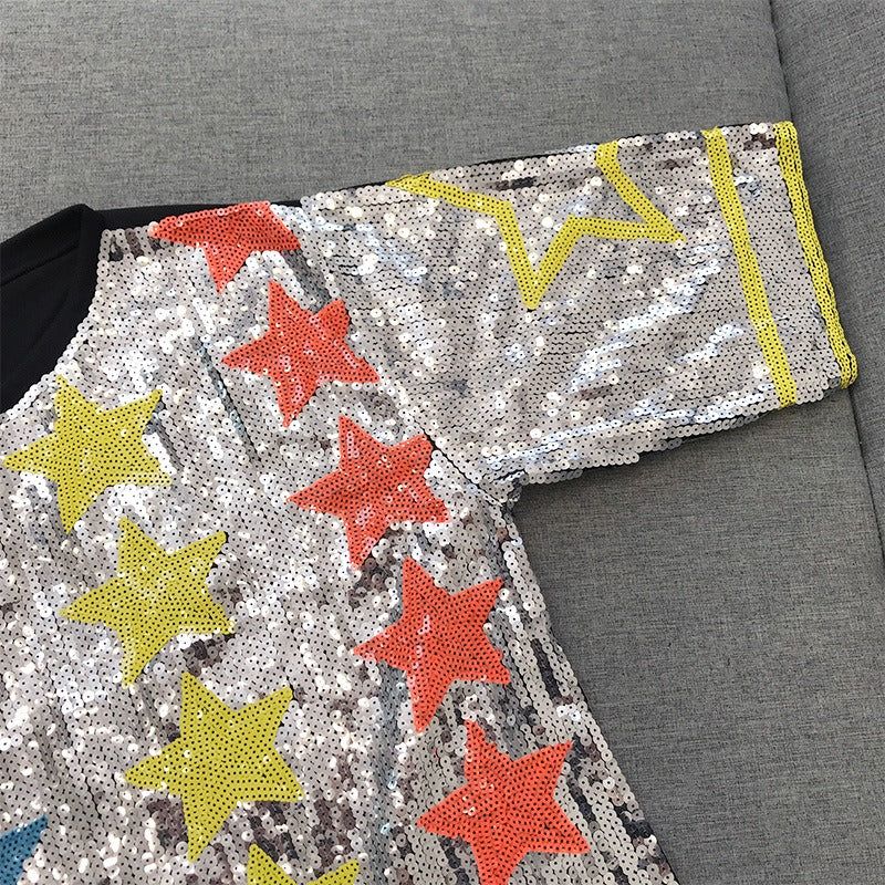 Star Sequin Loose T-Shirt