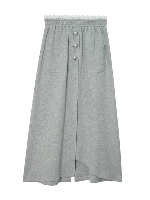 Pre Order:  High Elastic Waist A-Line Skirt