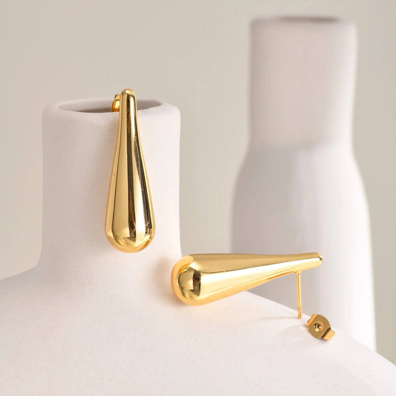 Pre Order:  Waterdrop Minimalist Gold Plated Stud Earrings