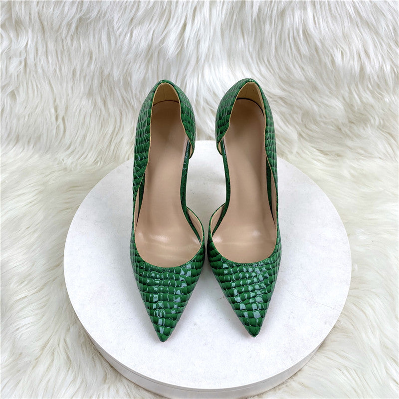 Pre Order:  Snakeskin Texture High Heels Pumps