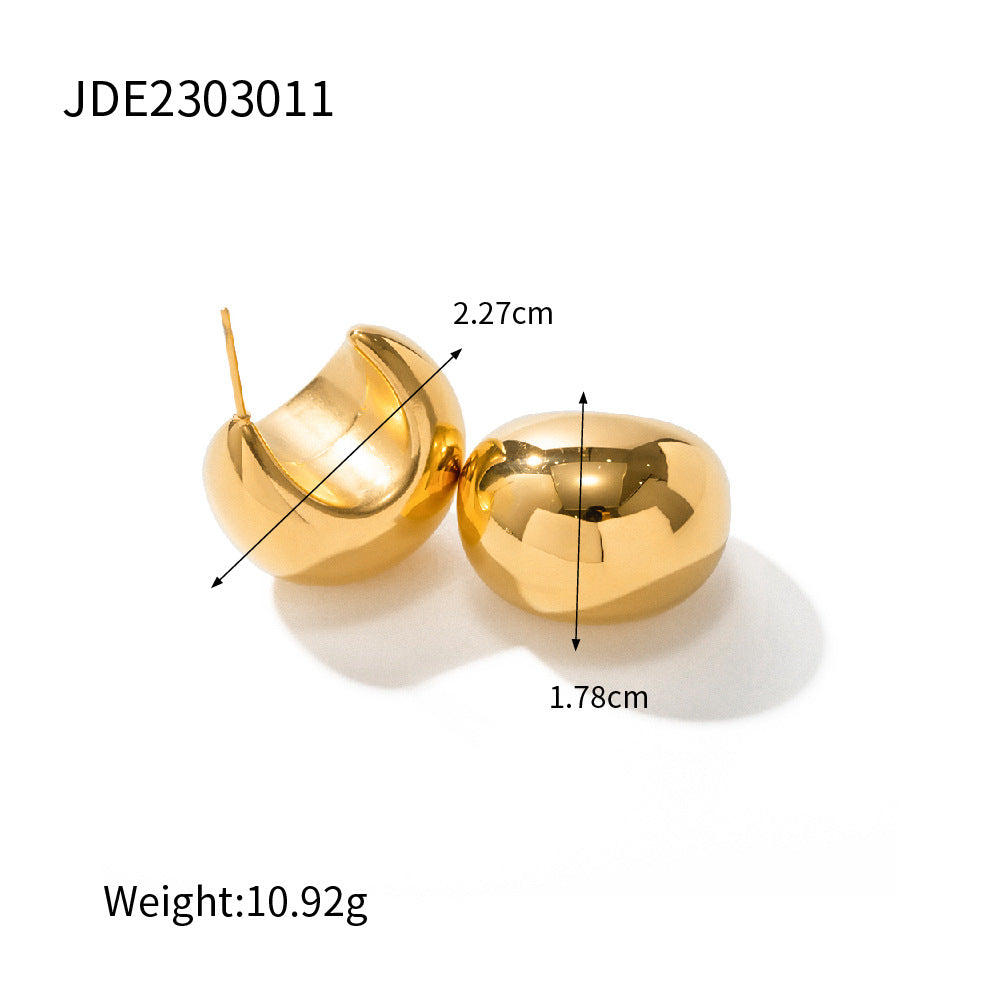 Pre Order:  Thick C-Shaped Hollow Earrings