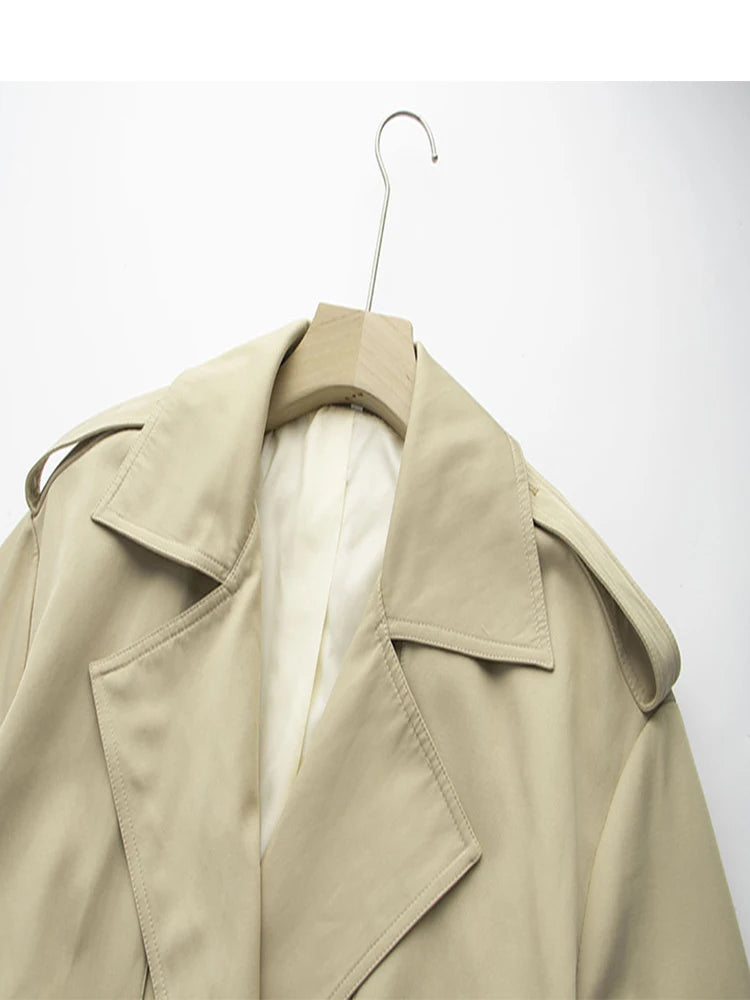 Pre Order:  Double-Breasted Cape Trench Coat