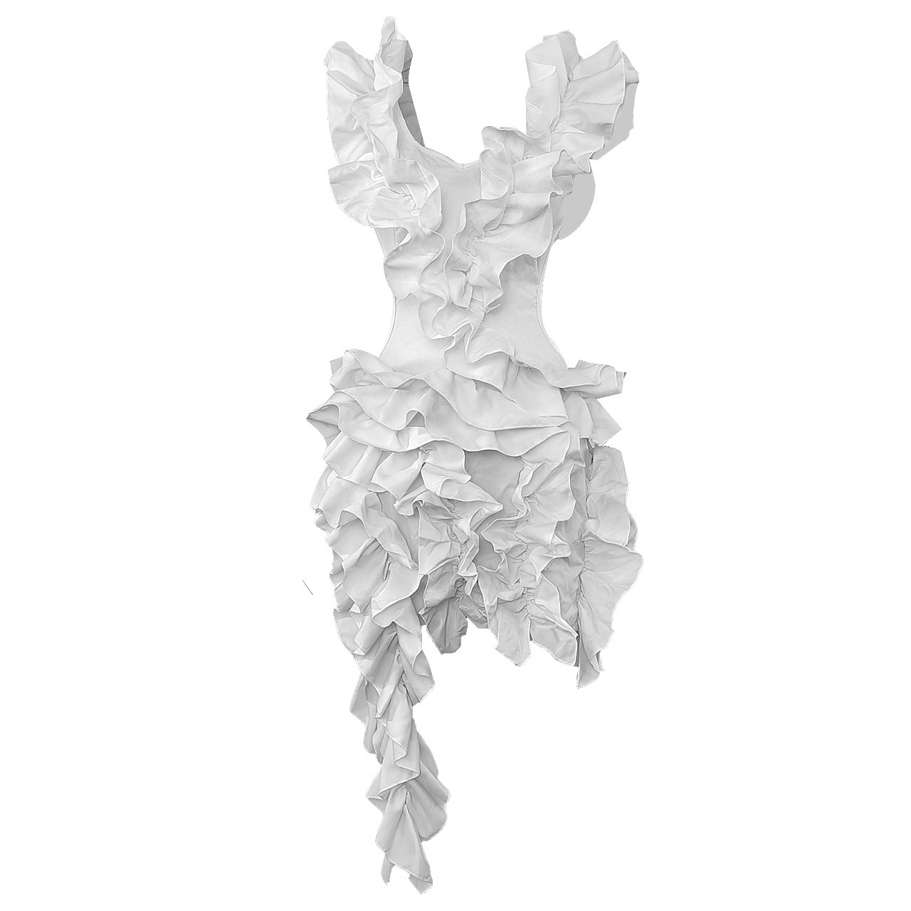 Pre Order:  Ruffled Asymmetrical Mini Party Dress