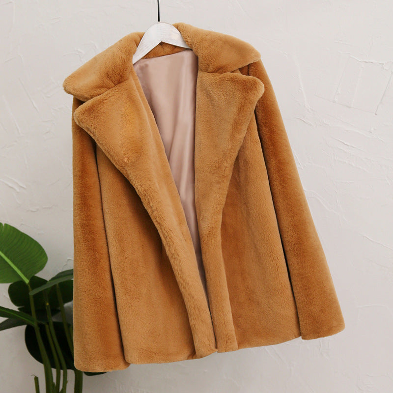 Pre Order: Casual Loose Faux Fur Plush Coat