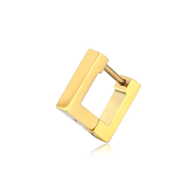 Pre Order:  Geometric Smooth Titanium Steel Square Earrings