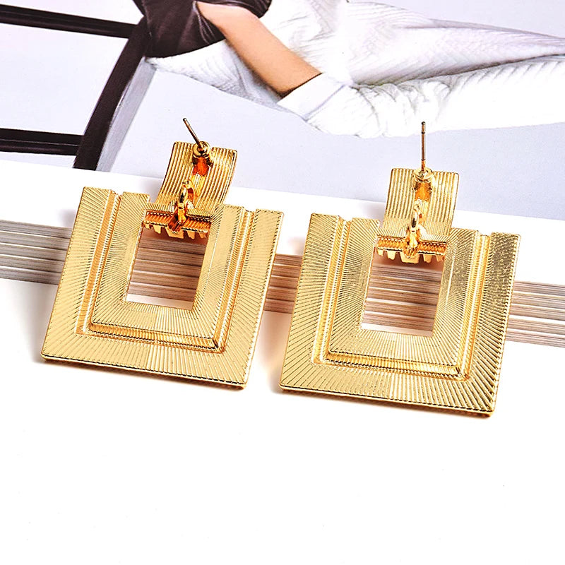 Pre Order:  Rhinestone Embellished Square Stud Earrings