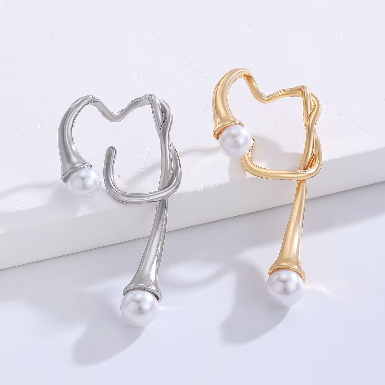 Pre Order:  Irregular Pearl Ear Bone Clip Earrings