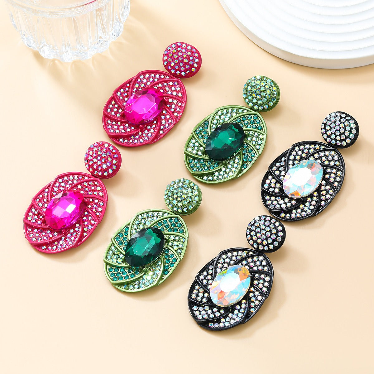 Pre Order:  Spiral Light Rhinestone Earrings