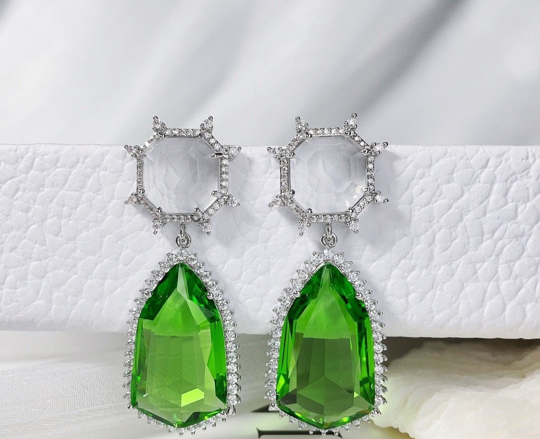 Pre Order: Geometric Teardrop Zircon Earrings